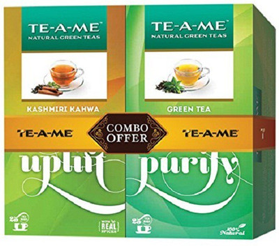 

TE-A-ME Kashmiri Kahwa Green Tea, Natural Green Tea Unflavoured Green Tea Bags Box(50 Bags)