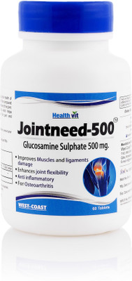 

HealthVit Jointneed-500 Glucosamine Sulphate 500 mg 60 Tablets(60 No)