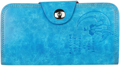 

SANSHUL Women Blue Artificial Leather Card Holder(18 Card Slots), Sky blue