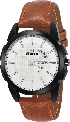 MARCO DAY N DATE MR-GR 6042 WHT BRW Watch  - For Men   Watches  (Marco)