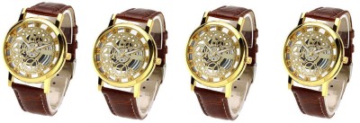 COSMIC SET OF 4 SUPER LUXURY SKELETON TRANSPARENT Party wear Watch  - For Men   Watches  (COSMIC)