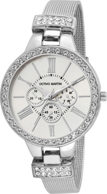 OCTIVO MARTIN OM-CH 2027 White Chronograph Pattern Watch  - For Women   Watches  (OCTIVO MARTIN)