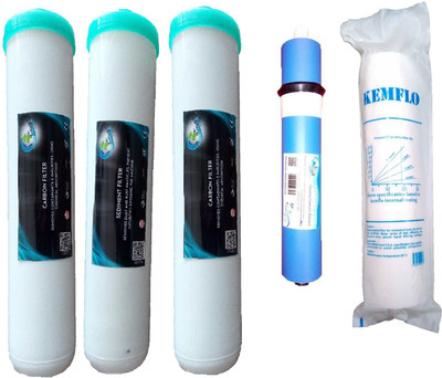 

Earth Ro System 1 Year RO service Kit,earth100 gpd membrane with Jacco Inline set Solid Filter Cartridge(0.001, Pack of 5)
