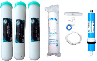 

Earth Ro System 1 Year RO service Kit TFC membrane with Jacco Inline set Solid Filter Cartridge(0.001, Pack of 9)