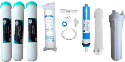 

Earth Ro System 1 Year RO service Kit with Jacco Inline set and filmtec dow membrane Solid Filter Cartridge(0.001, Pack of 11)