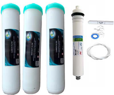 

Earth Ro System 1 Year RO service Kit One hi-tech 75 gpd membrane with Jacco Inline set Solid Filter Cartridge(0.001, Pack of 8)