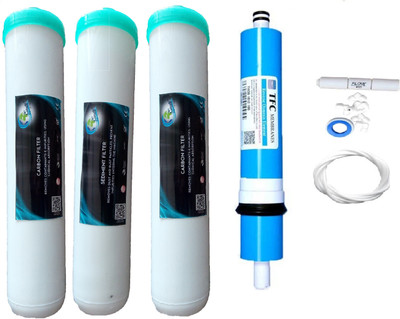 

Earth Ro System 1 Year RO TFC service Kit with Jacco Inline set Solid Filter Cartridge(0.001, Pack of 8)