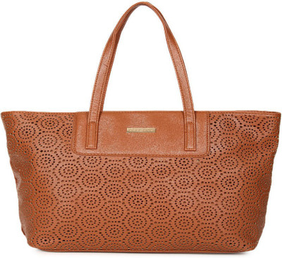 

Addons Modern Laser Cutwork Tote Multipurpose Bag(Brown, 5 L)