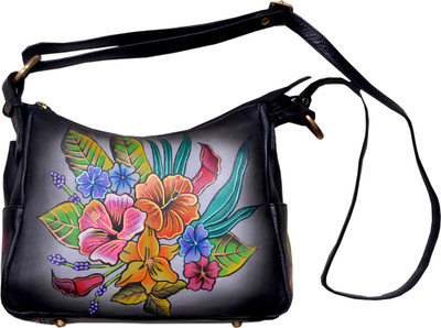

Niyaro High quality leather Hand painted by artists Waterproof Sling Bag(Multicolor, 4 L)