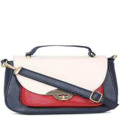 

Addons Flapover Gold Metal Clasp Satchel Multipurpose Bag(Dark Blue, 5 L)