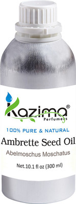

KAZIMA Ambrette Seed Essential Oil (300ML) 100% Pure Natural & Undiluted For Skin care & Hair treatment(300 ml)