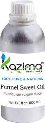 

KAZIMA Fennel Sweet Essential Oil (1000ML) 100% Pure Natural & Undiluted For Skin care & Hair treatment(1000 ml)