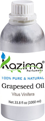 

KAZIMA Grapeseed Cold Pressed Carrier Oil (1000ML) 100% Pure Natural & Undiluted For Skin care & Hair treatment(1000 ml)