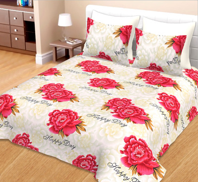 

AVIGHNA Cotton Double King Printed Bedsheet(Pack of 1, Red)