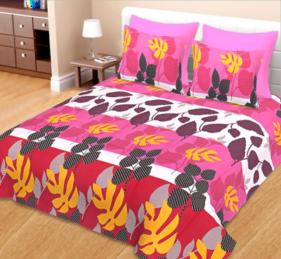 

AVIGHNA Cotton Double King Printed Bedsheet(Pack of 1, Pink)