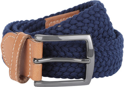 Flying Machine Men Casual Blue Genuine Leather Belt, Black