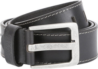

Flying Machine Men Casual Black Genuine Leather Belt