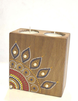 

Kreatish Wooden Tealight Holder(Multicolor, Brown, Pack of 1)