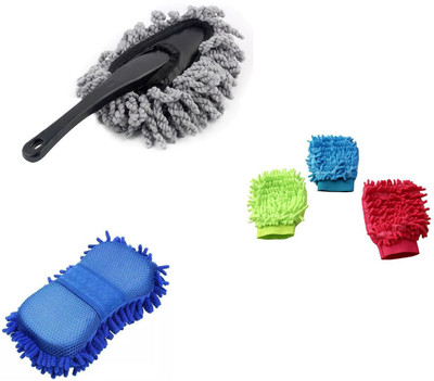 

CleanIT Super Clean Combo Dashboard Duster + Microfiber Gloves + Microfiber Sponge CHOMFBSP3GlV1649CLT Vehicle Interior Cleaner(485 g)