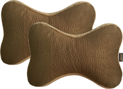 

Lushomes Brown Velvet Car Pillow Cushion for Universal For Car(Rectangular, Pack of 2)