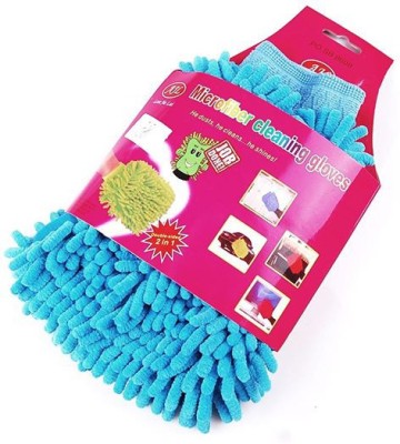 

Sukot Car Bike Cleaning Microfiber Hand Glove Office Desk Table Clean Glove Dry Glove(Medium)