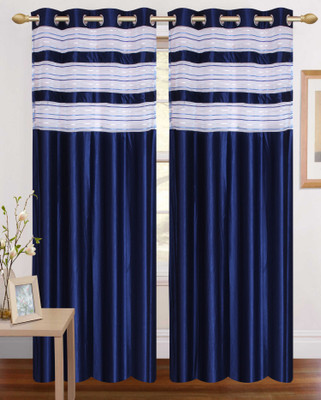 

Wonder Fab 274.32 cm (9 ft) Polyester Long Door Curtain (Pack Of 2)(Printed, Blue)