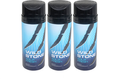 

Wild Stone aqua fresh-3 Deodorant Spray - For Men(450 ml, Pack of 3)