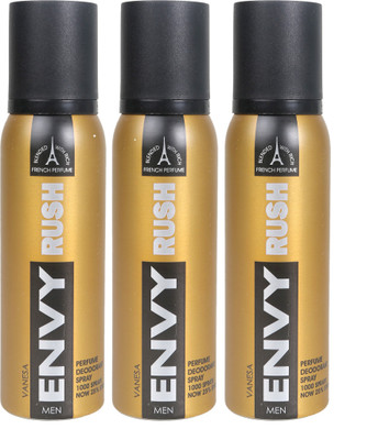 

Envy 1000 rush-3 Perfume Body Spray - For Men(450 ml, Pack of 3)
