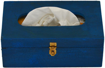 

Artlivo Popart 1 Compartments Wood Tissue Paper Holder(Blue)