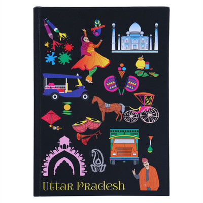 

Toshakhana A5 Diary(The left side of page has soft figure of an Indian monument on unruled page and right side page has ruled paper., Multicolor)
