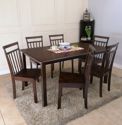 

FurnCulture Liguria Solid Wood 6 Seater Dining Set(Finish Color - Brown)