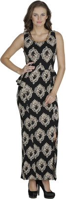 

Svt Ada Collections Women's Maxi Black, Beige Dress, Black;off white