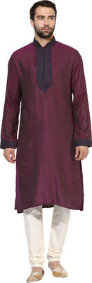 Kisah Men Self Design Straight Kurta(Purple) Kisah Men Self Design Straight Kurta(Purple)