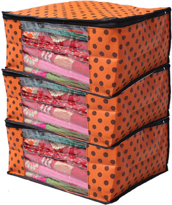 

Kuber Industries Desinger " Non Woven Polka Dots Designer Saree Cover Set of 3 Pcs (Orange) " NONWOVENNWSC34(Orange)
