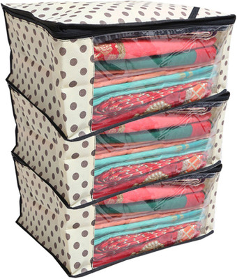 

Kuber Industries Designer " Non Woven Polka Dots Designer Saree Cover Set of 3 Pcs (Ivory) " NONWOVENNWSC28(Ivory)
