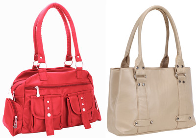 

Lady bar Shoulder Bag(Pink, Tan)