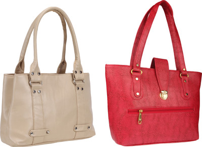 

Lady bar Shoulder Bag(Tan, Red), Red;tan