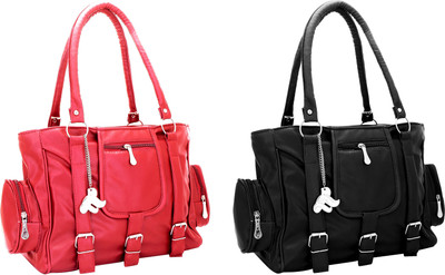 

Lady bar Shoulder Bag(Pink, Black), Black;pink