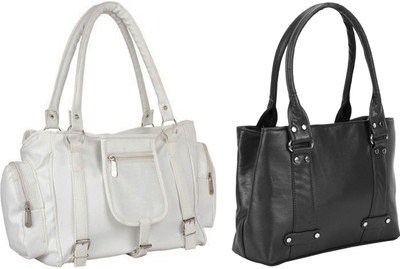

Lady bar Shoulder Bag(White, Black), Black;white