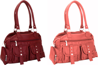 

Lady bar Shoulder Bag(Maroon, Pink)