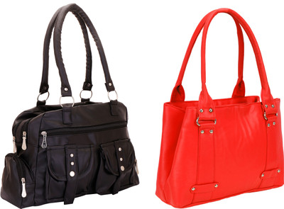 

Lady bar Shoulder Bag(Black, Red)