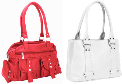 

Lady bar Shoulder Bag(Pink, White)