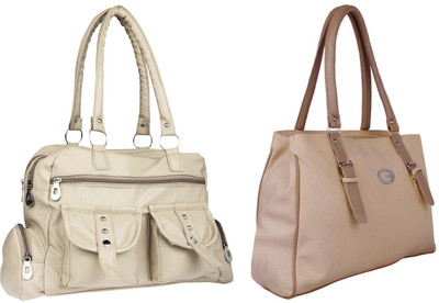 

Lady bar Shoulder Bag(Beige, Tan)
