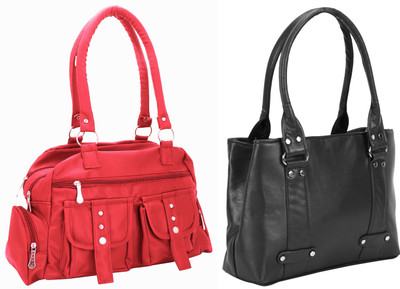 

Lady bar Shoulder Bag(Pink, Black), Black;pink