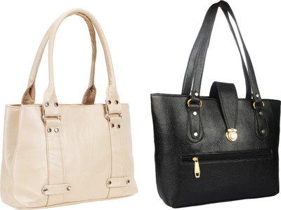 

Lady bar Shoulder Bag(Beige, Black)