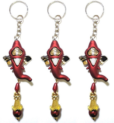 

MM Set of 3 Fashionable Blue Keychain of Ganapathy Idol Premium Charm Pendant Key Chain Key Chain