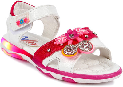

N Five Girls Velcro Strappy Sandals(White