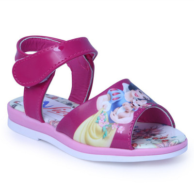 

N Five Girls Velcro Strappy Sandals(Multicolor, Peach