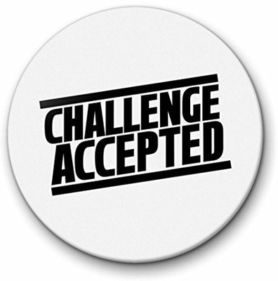 

Mc Sid Razz Metal Fridge Magnets Challenge Accepted Logo by MC SID RAZZ - 2.2 Inch/Black White/Premium Quality Fridge Magnet Pack of 1(Multicolor)