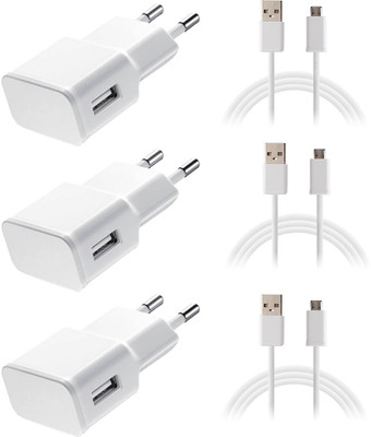 DAKRON Wall Charger Accessory Combo for All Android Phones(White)